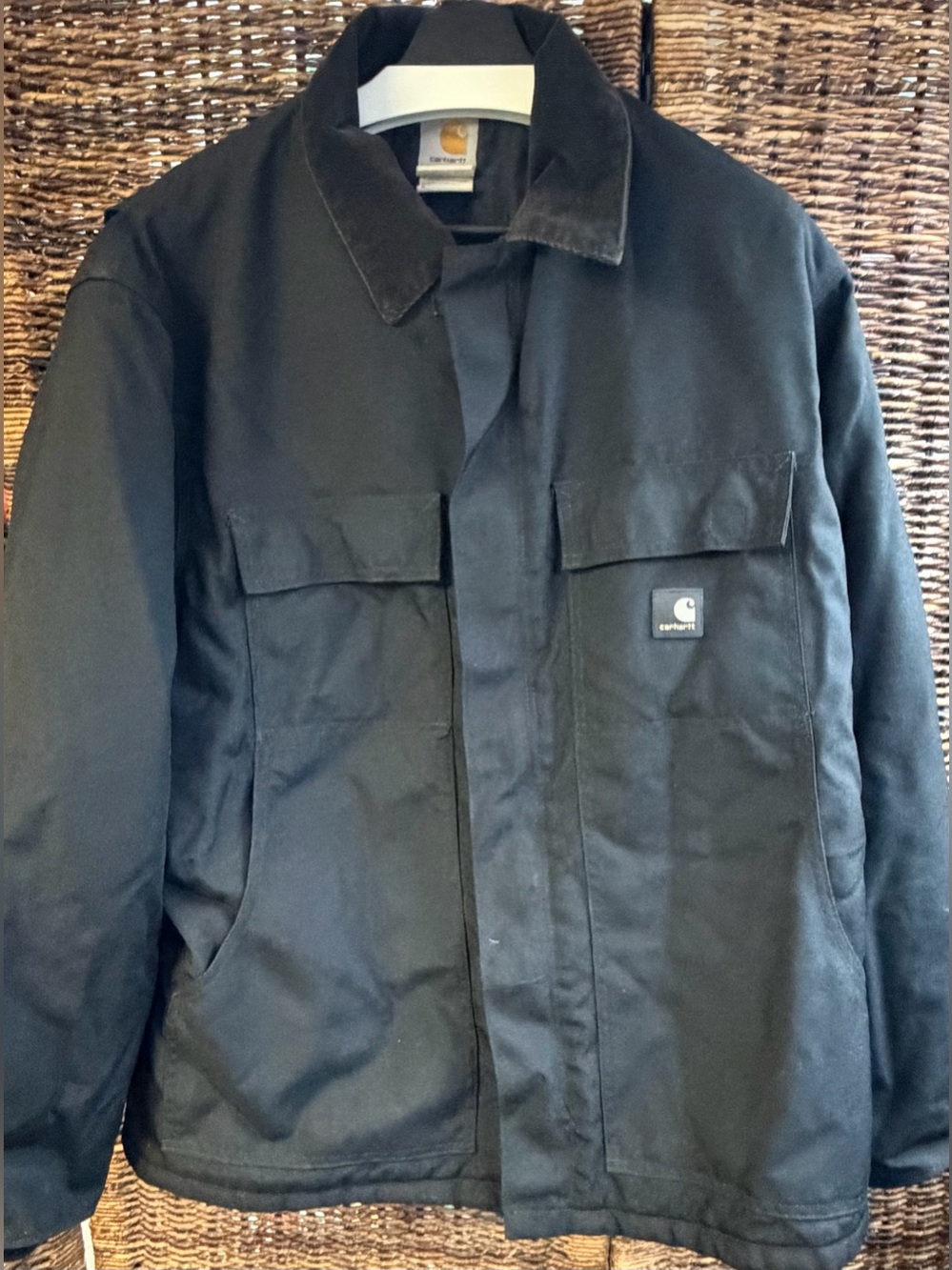 Carhartt-C55,Men's Black Vintage (2011) Canvas Arctic Field Jacket-Lined, Large